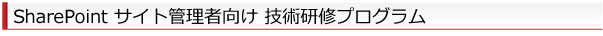 SharePoint サイト管理者向けプログラム SharePoint サイト管理者向けプログラム